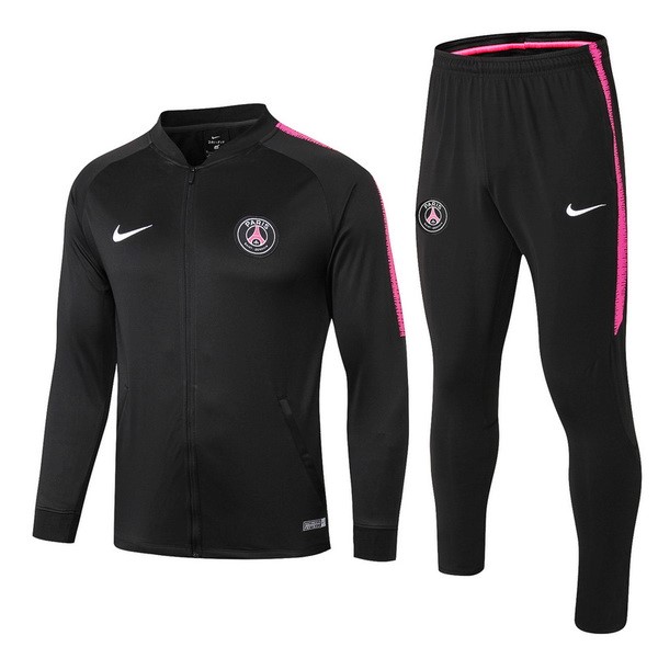 Survetement Football PSG 2018-19 Noir Blanc Rose